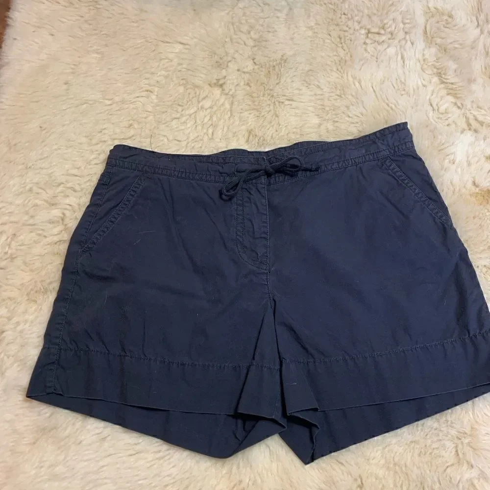 J Crew Navy Casual Tie Front Shorts size 6